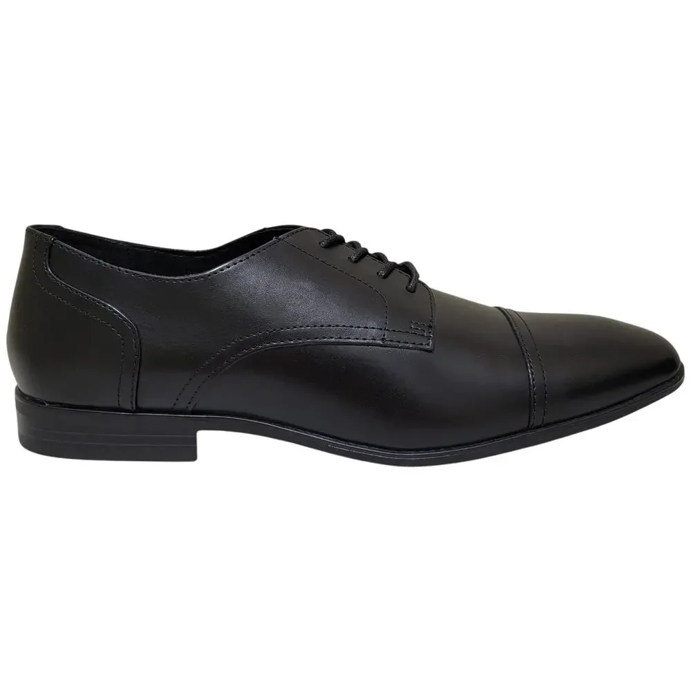 Alfani Men Cap Toe Derby Oxfords Quincy Size US 11.5M Black Faux Leather